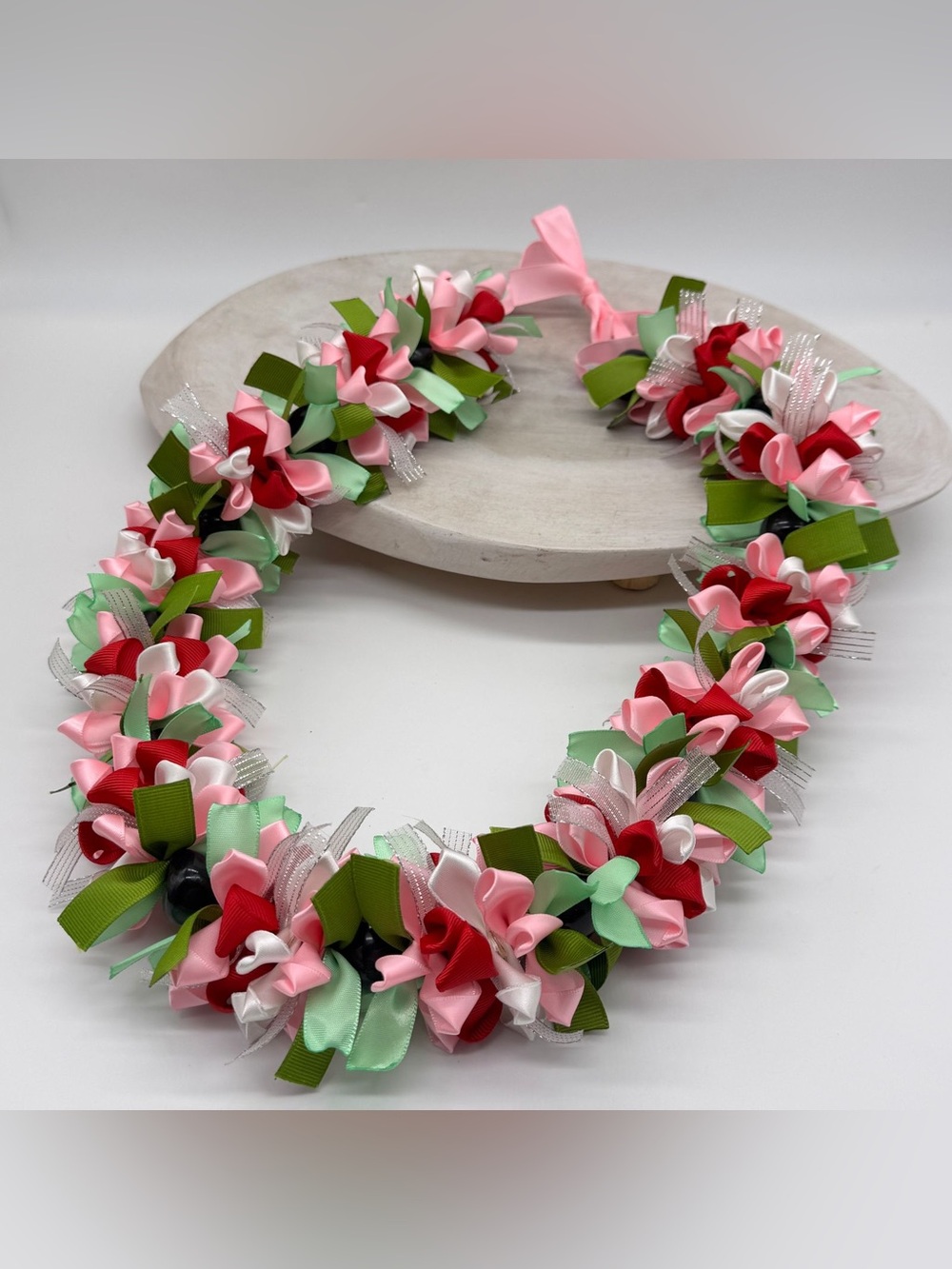 NEW Handmade Ribbon Leis Forever Flower Gift